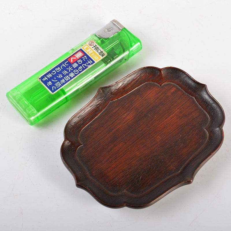 中国　唐木紫檀製　茶托　小皿　五客　V　R6572E