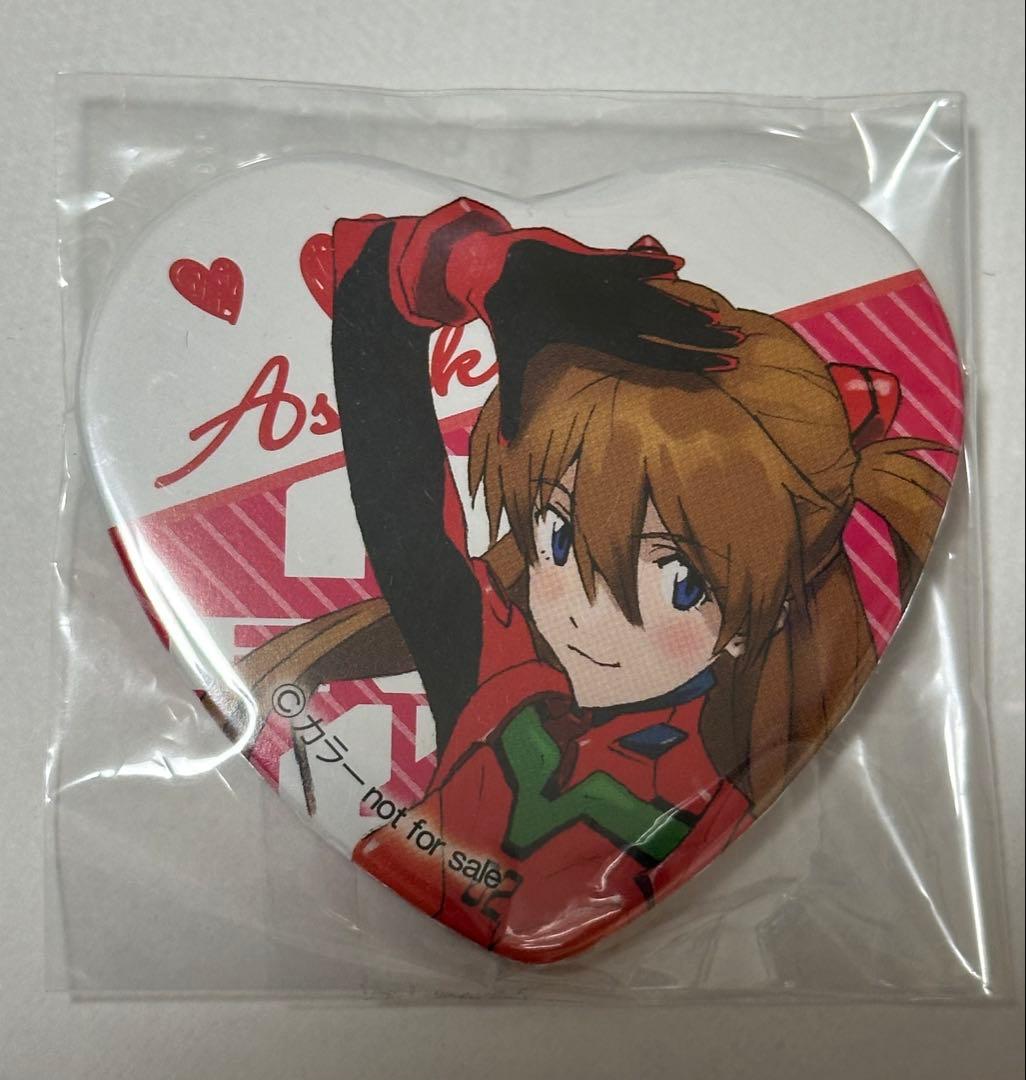 エヴァンゲリオン　ハート缶バッジ　アスカ
