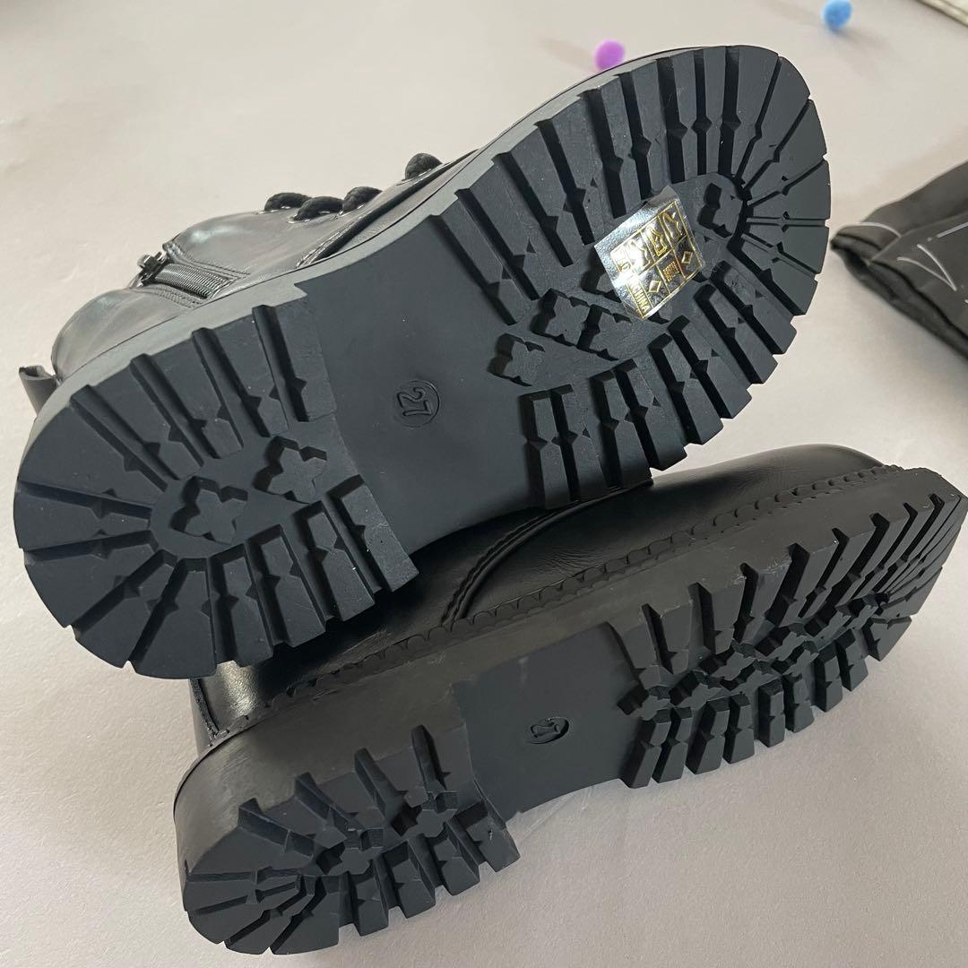 美品　七五三　3歳　正絹お着物セット　総絞りの被布　ブラックブーツコーデ