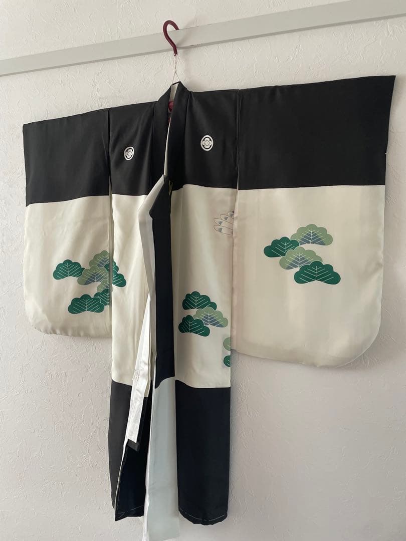 美品　七五三　3歳　正絹お着物セット　総絞りの被布　ブラックブーツコーデ