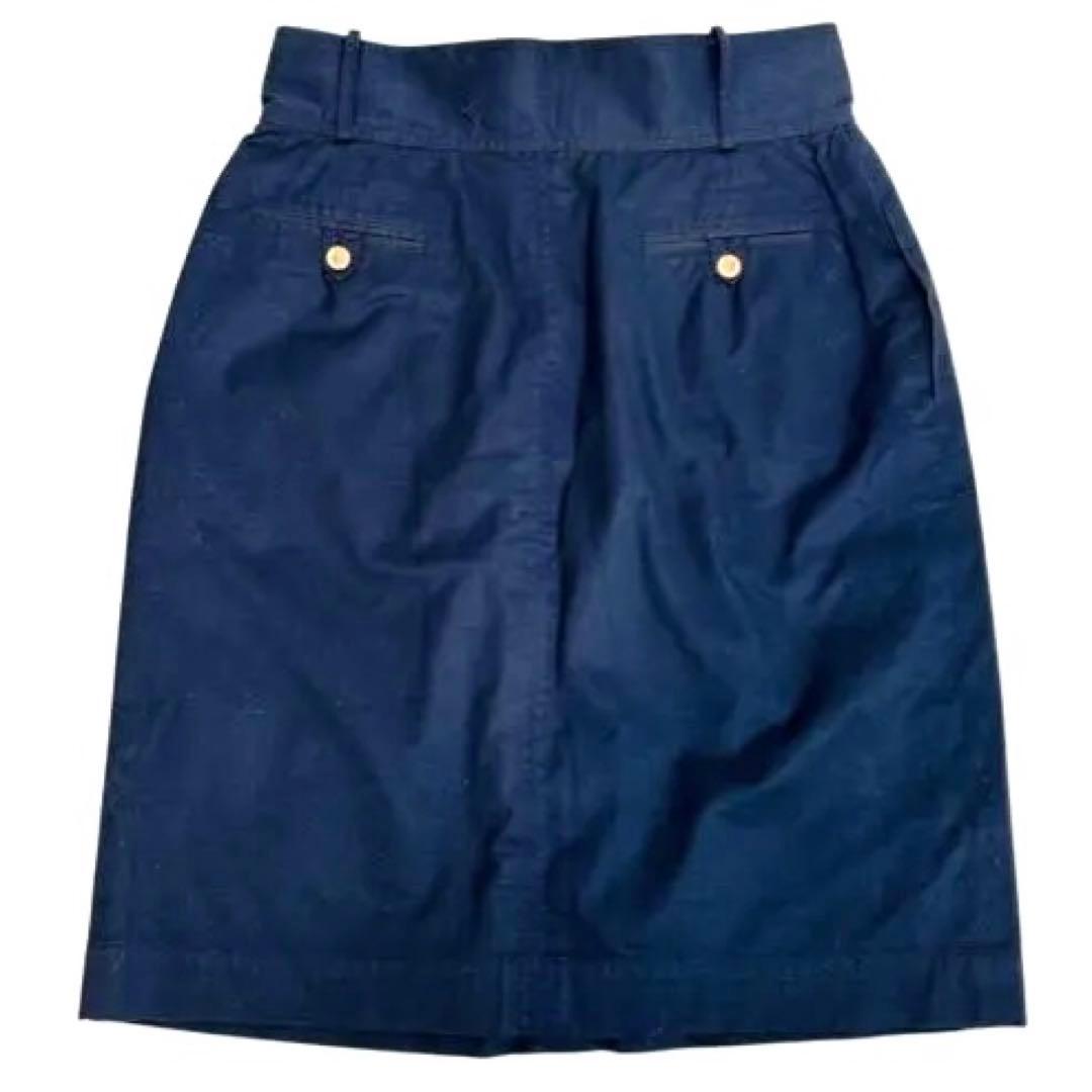 CHANEL シャネル　スカート　金ボタン　ココマーク　ネイビー