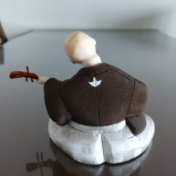 木目込み人形「三味線・男性」籠村美術織物作製⭐︎伝統工芸品