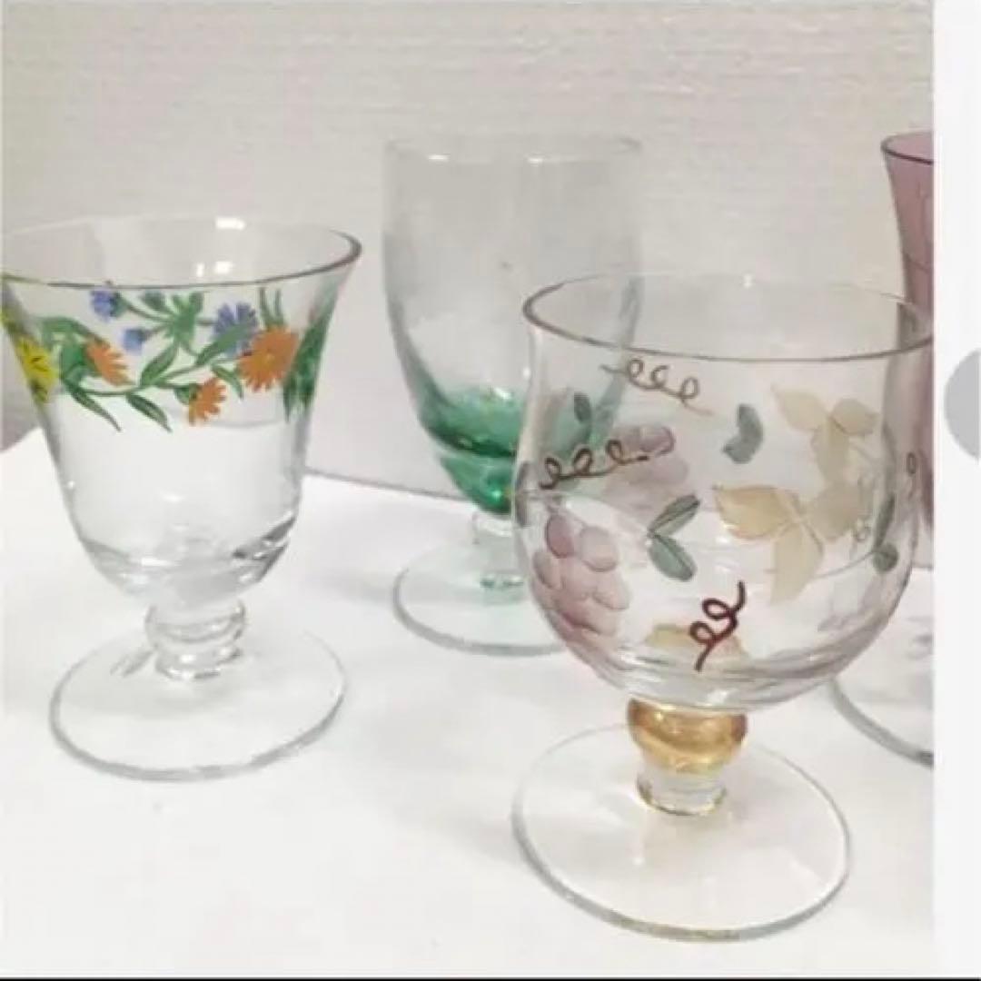 希少Belle handpaint collection高杯ワイングラス5客桐箱