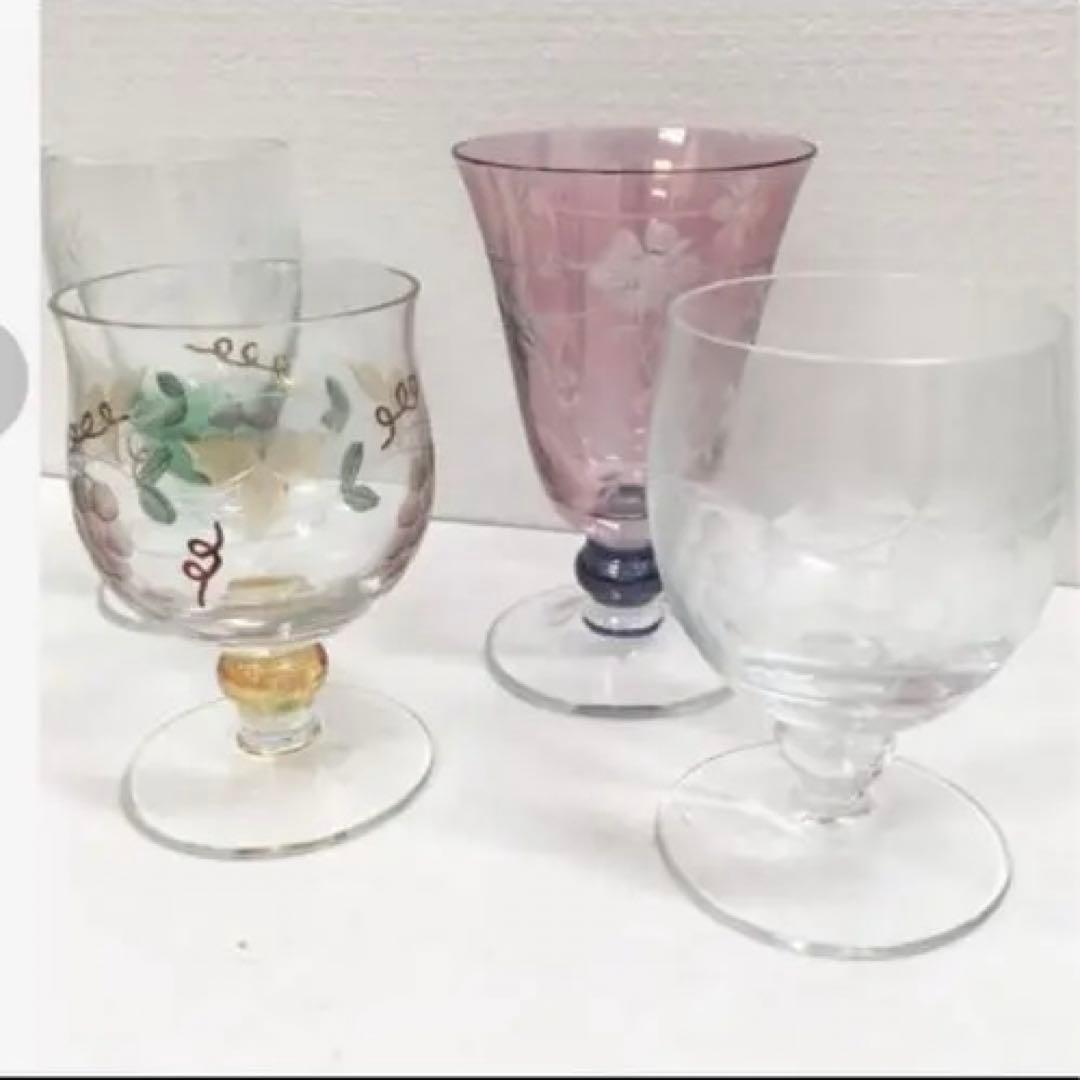 希少Belle handpaint collection高杯ワイングラス5客桐箱