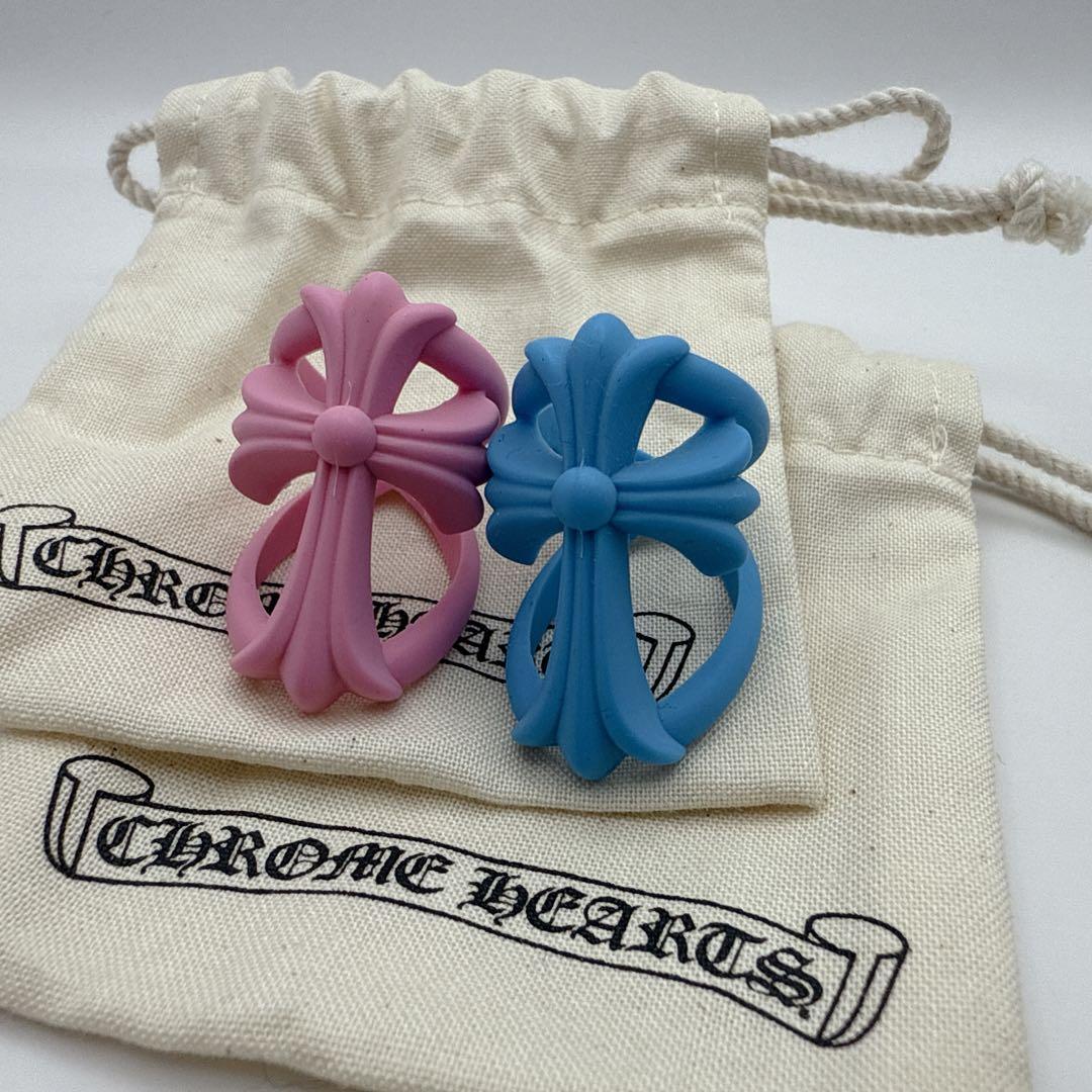 クロムハーツ インフィニティ クロス リング ラバーリング 16号 ピンク