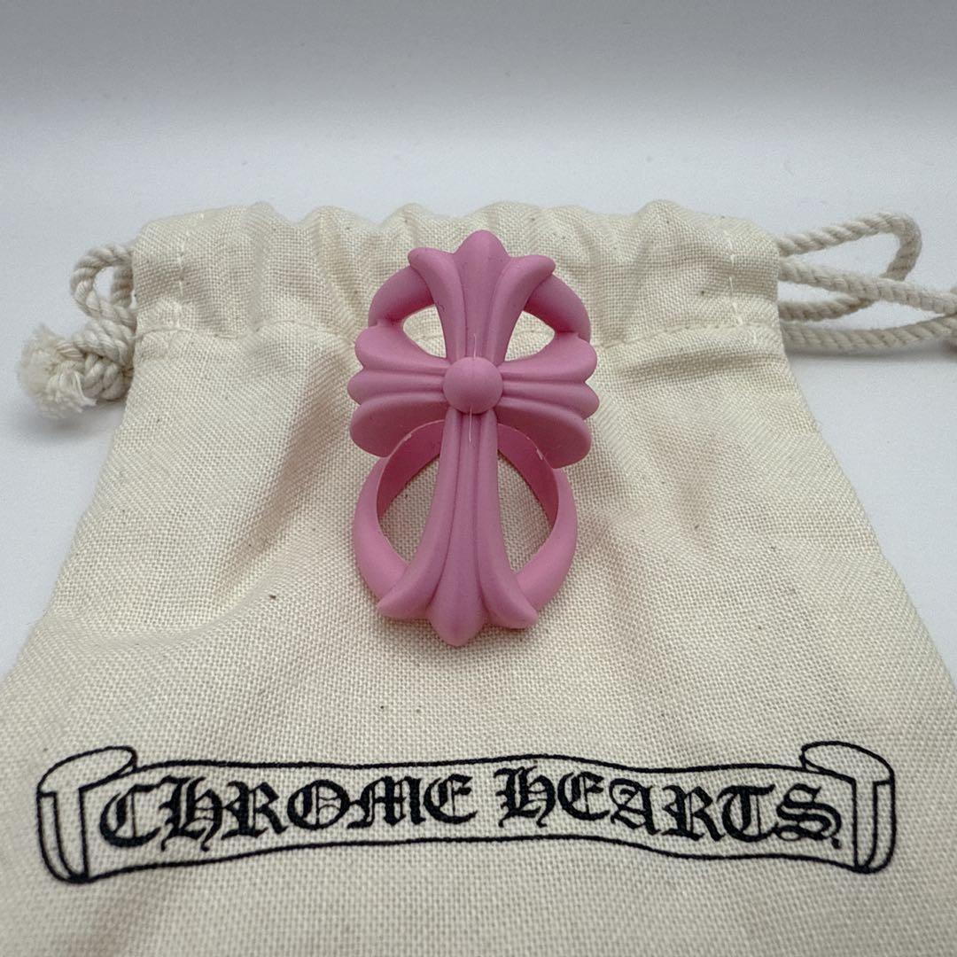 クロムハーツ インフィニティ クロス リング ラバーリング 16号 ピンク