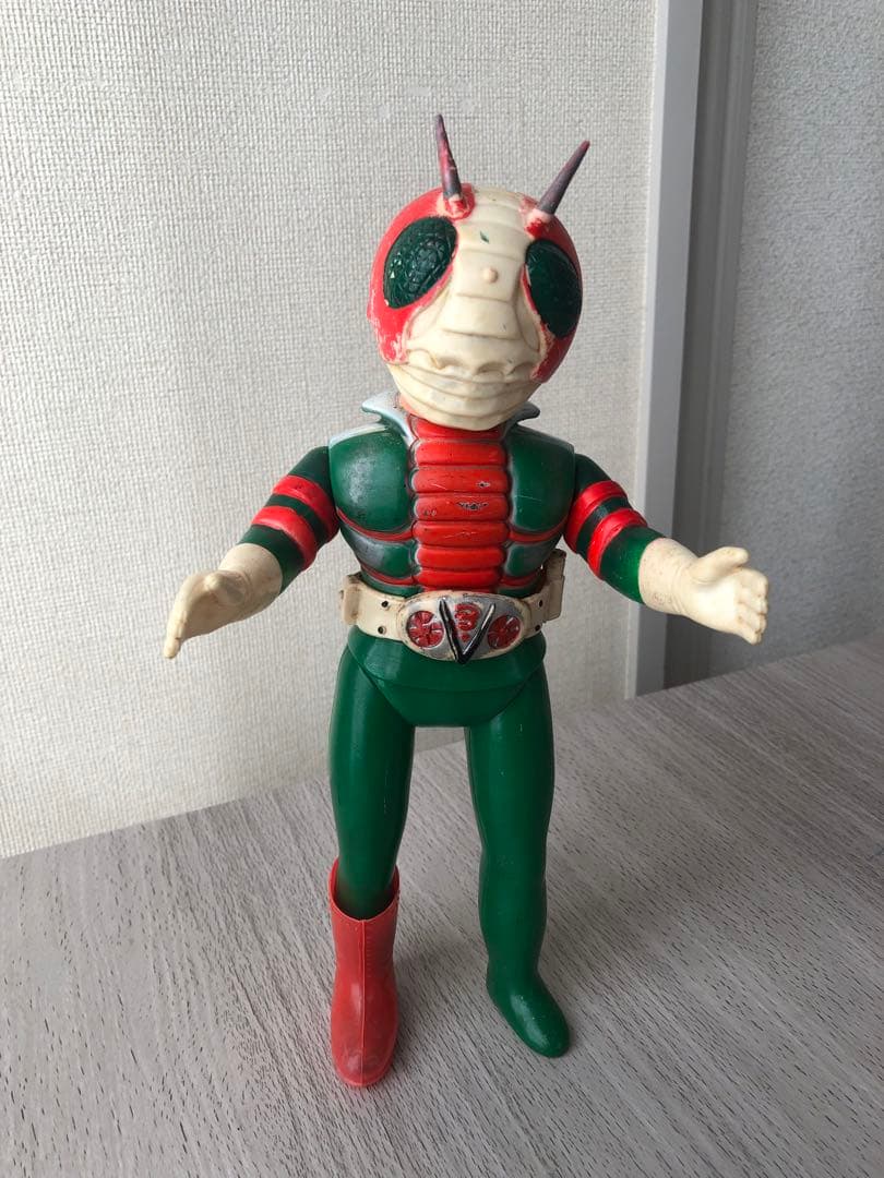 旧バンダイ　面取れ　仮面ライダーV3 ソフビ　当時物
