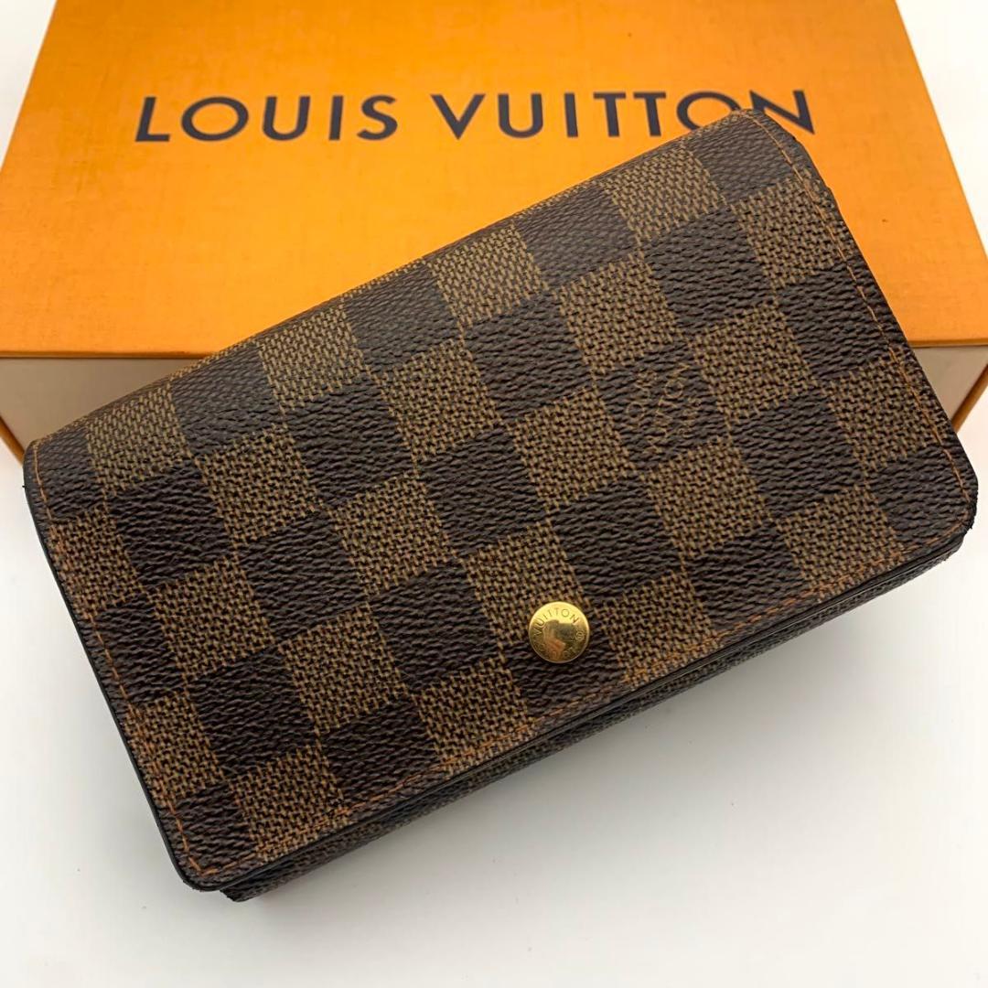 鑑定済み ルイヴィトン ポルトモネ トレゾール 財布 ダミエ L字ファスナー