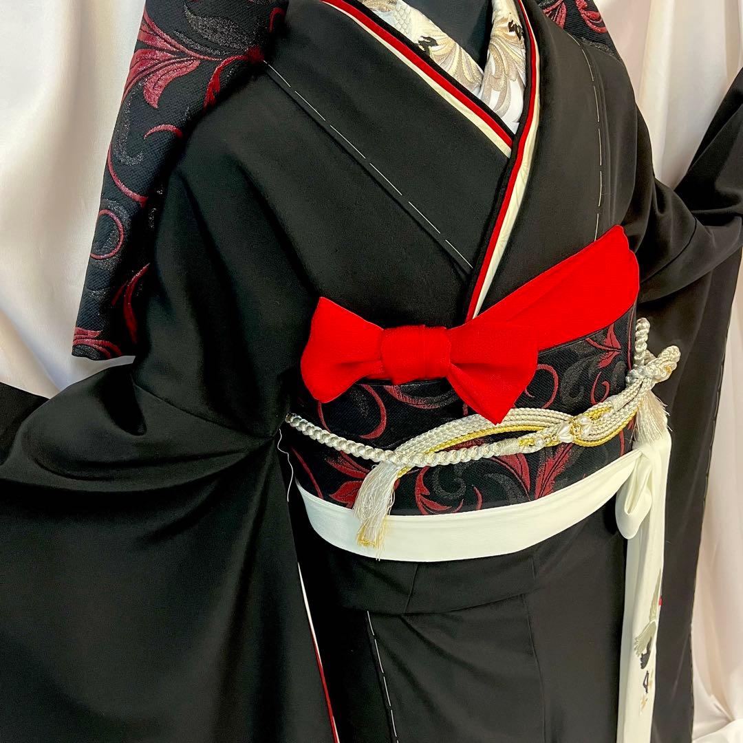 ◾️振袖フルセット■新品オリジナル■正絹無地振袖■黒振袖■成人式振り袖■振袖一式