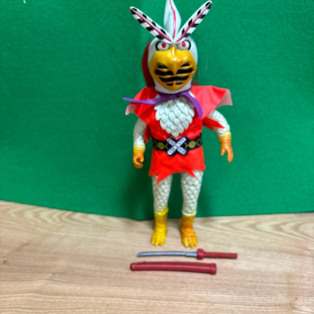 バンダイ　変身忍者嵐　ソフビ　面取れ　1972年　当時物　刀レプリカ　石森章太郎