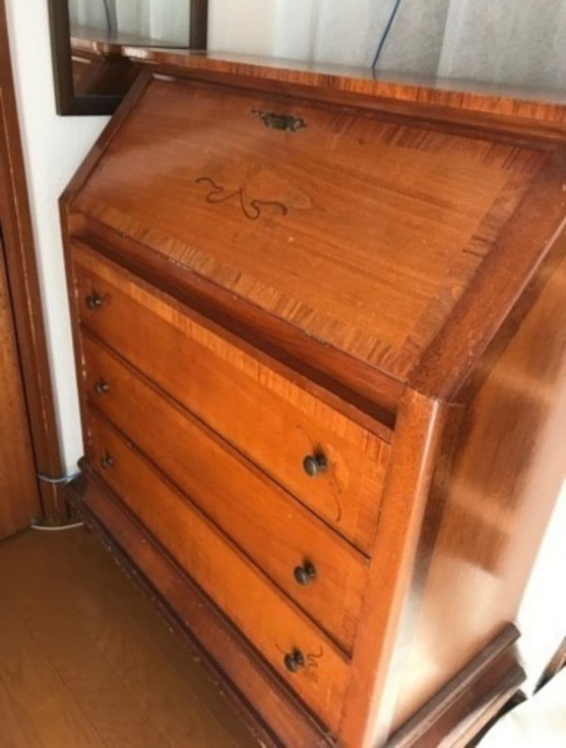 イタリア製 アンティークライティングビューロー デスク チェスト