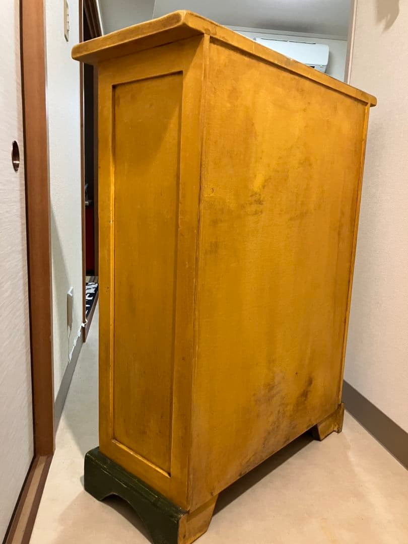 アンティーク イタリア製 花柄装飾の5段引き出しタンス