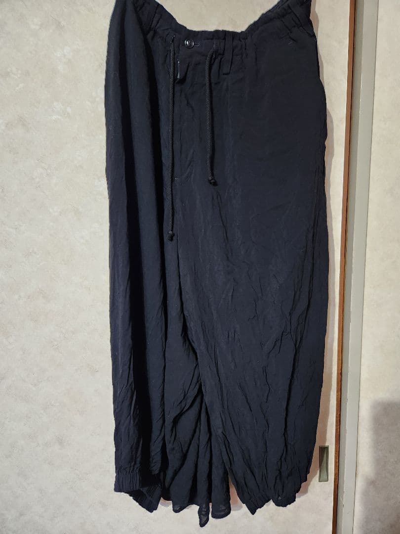 YOJI YAMAMOTO　変則 ワイドパンツ 黒 軽量素材　サイズ3