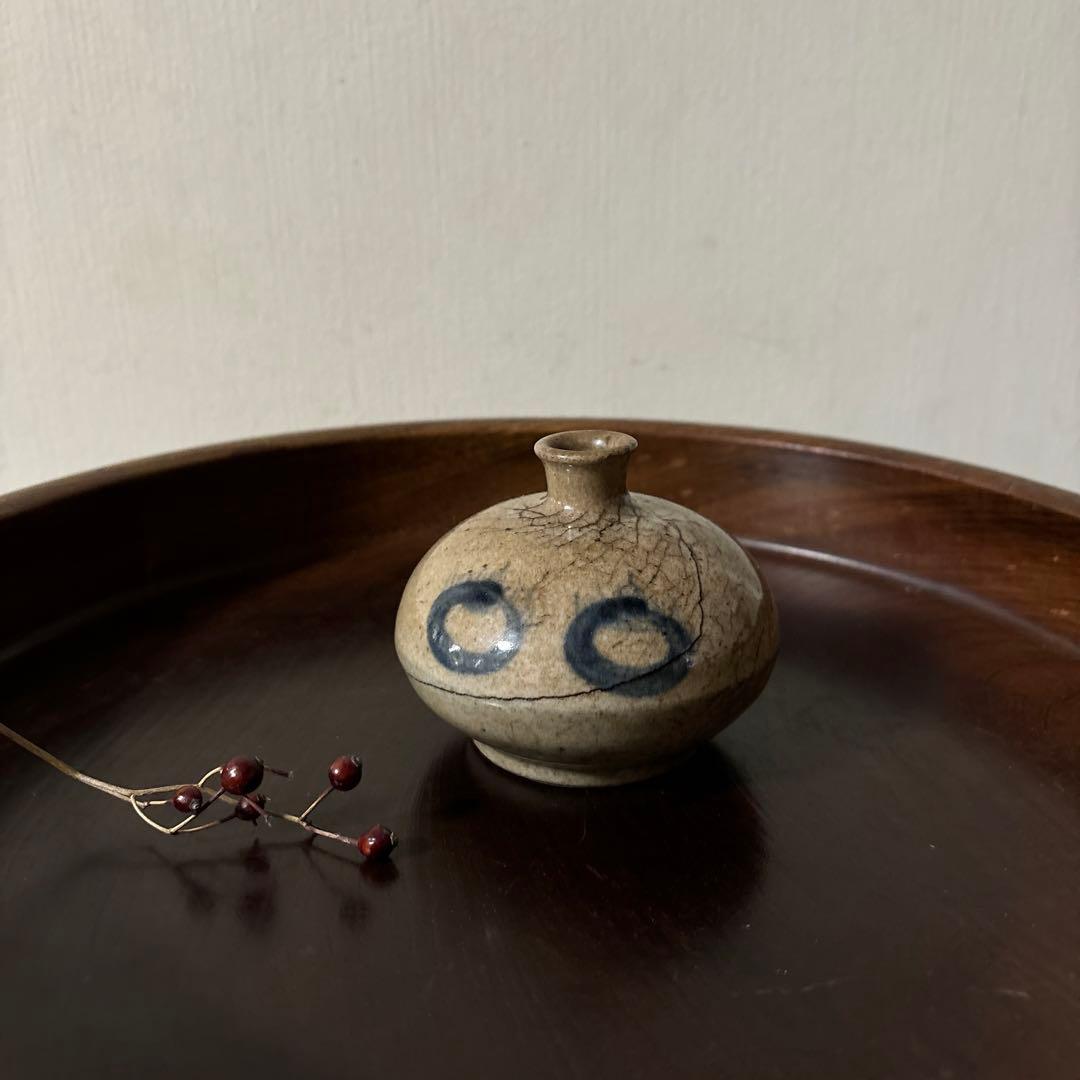 古瀬戸　丹波油壷　古伊万里　江戸時代 小壺 花器 民藝 検:白洲正子李朝