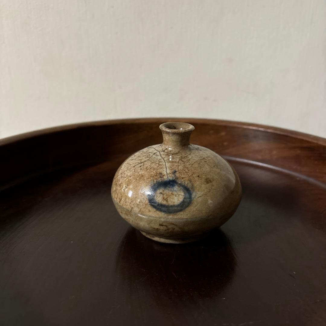 古瀬戸　丹波油壷　古伊万里　江戸時代 小壺 花器 民藝 検:白洲正子李朝
