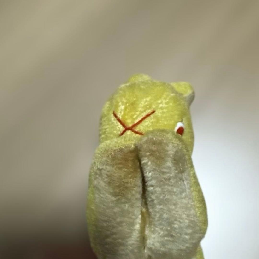 アンティーク　跳ねうさぎ　ぬいぐるみ 黄色