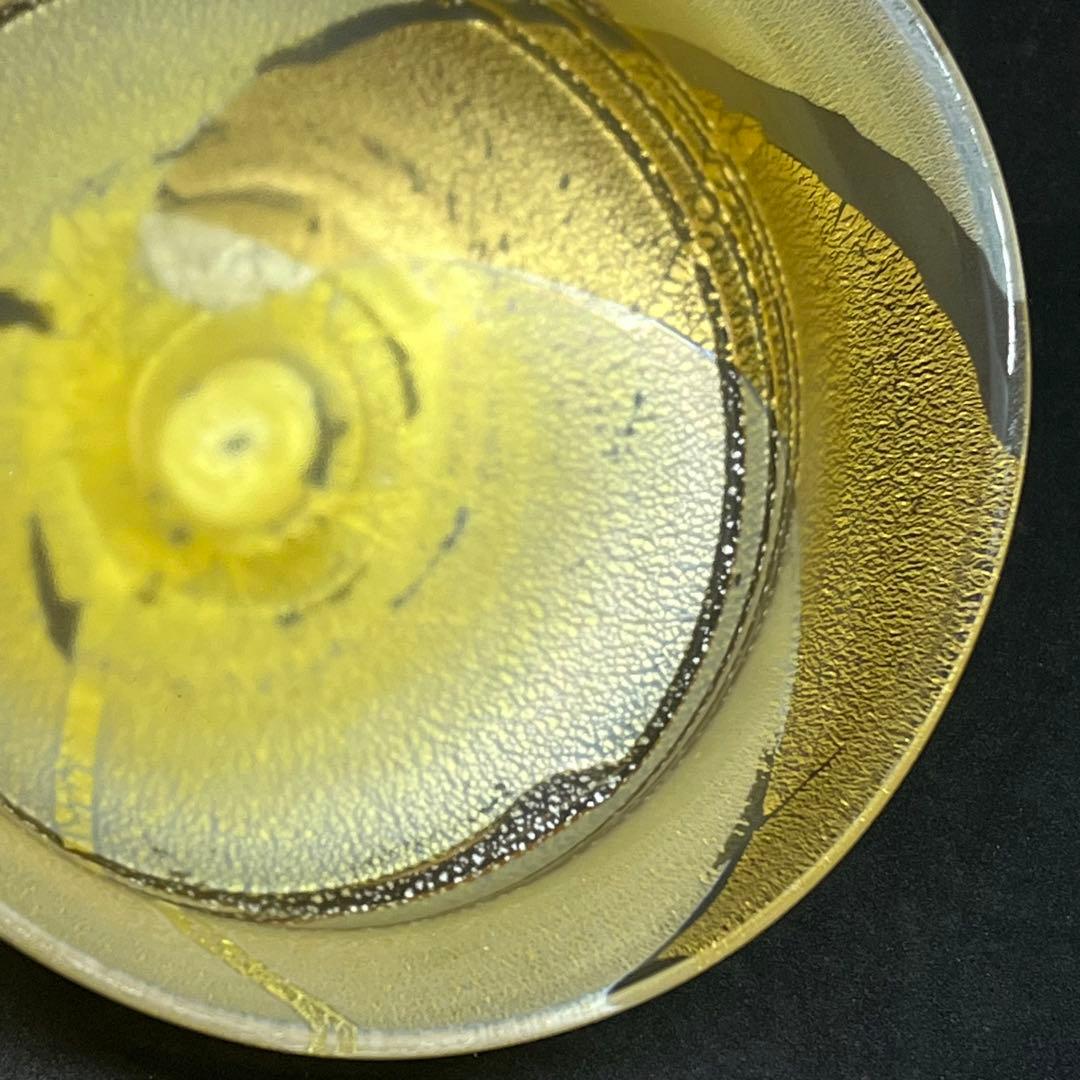 石井康治　金彩硝子　茶碗