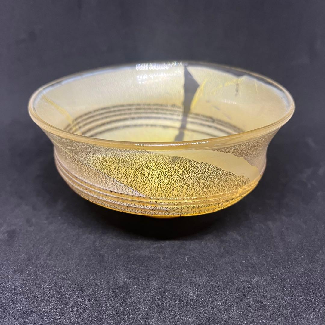 石井康治　金彩硝子　茶碗