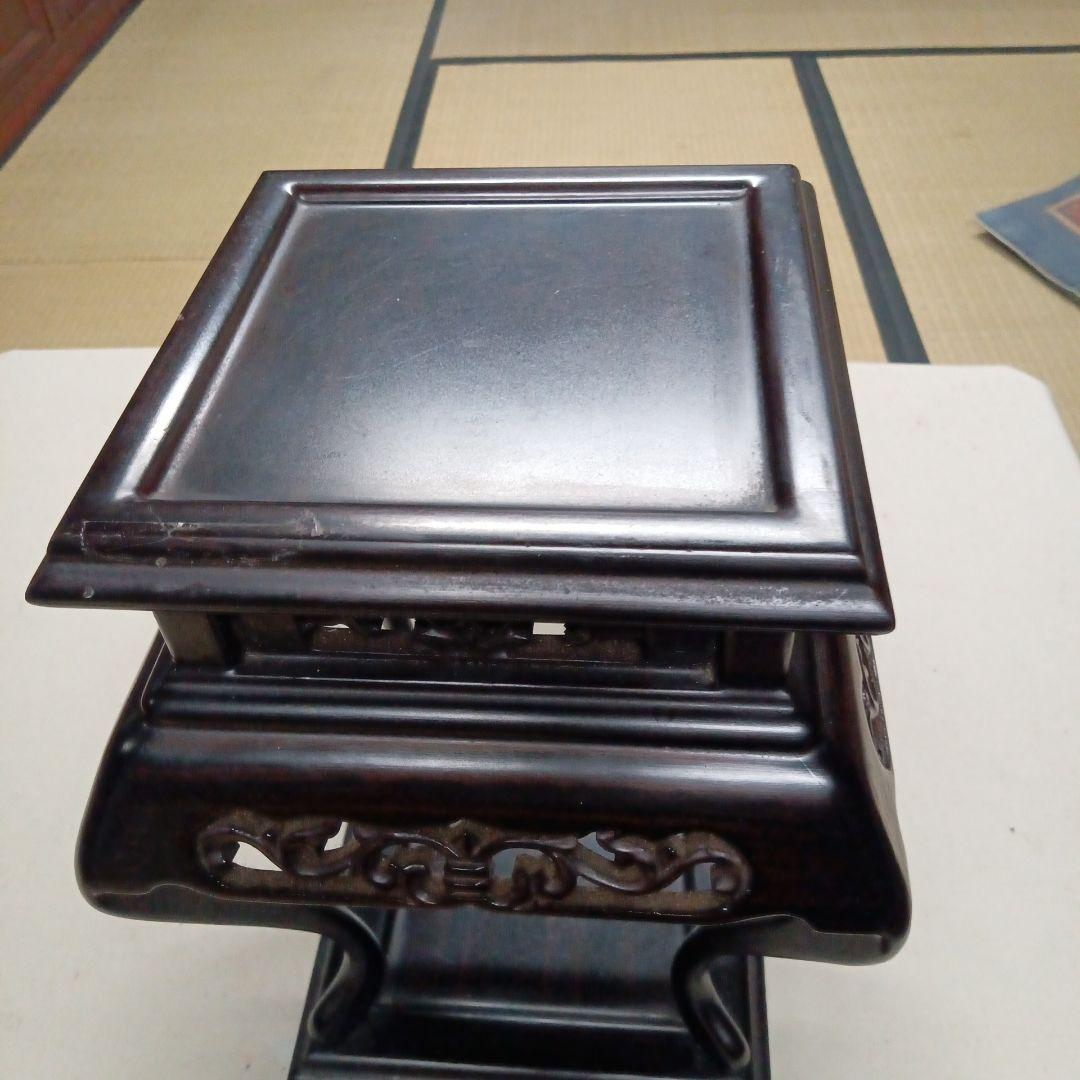 黒色木製座卓・ちゃぶ台　古い花台　黒檀