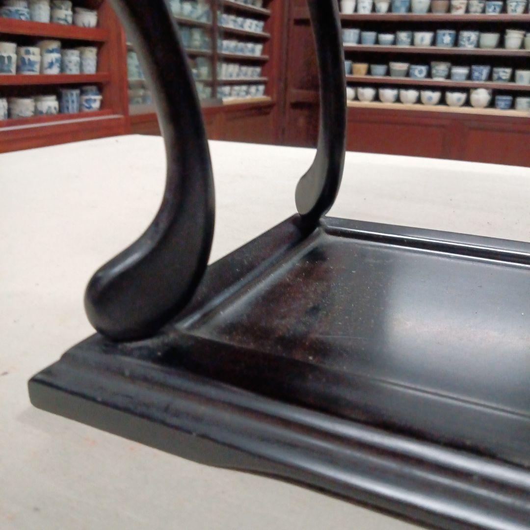 黒色木製座卓・ちゃぶ台　古い花台　黒檀