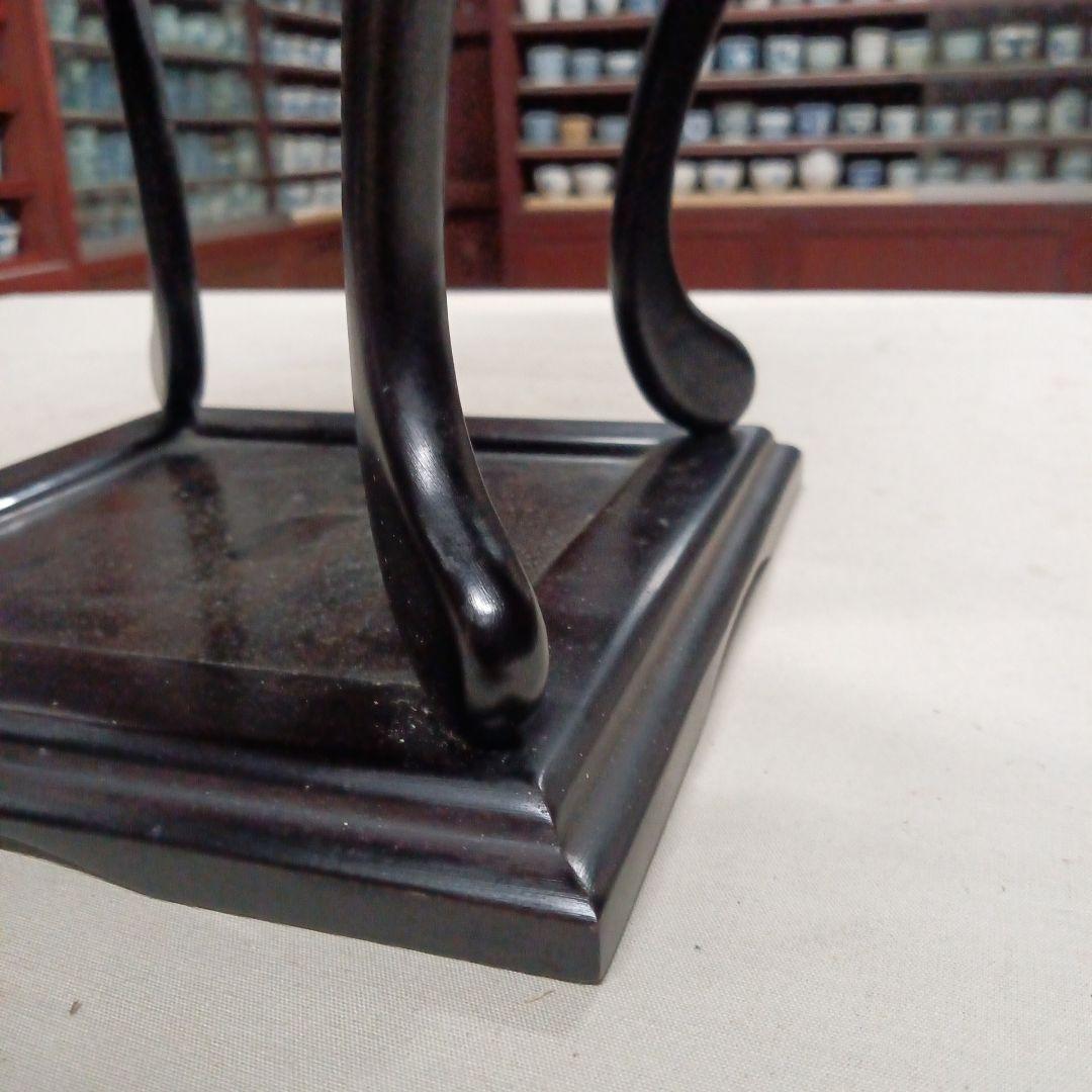 黒色木製座卓・ちゃぶ台　古い花台　黒檀