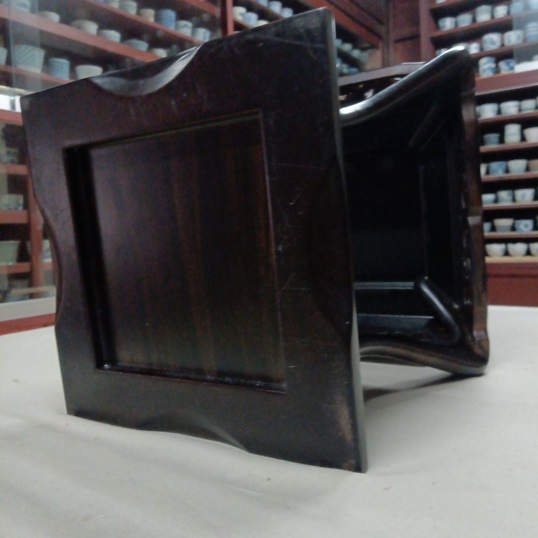 黒色木製座卓・ちゃぶ台　古い花台　黒檀