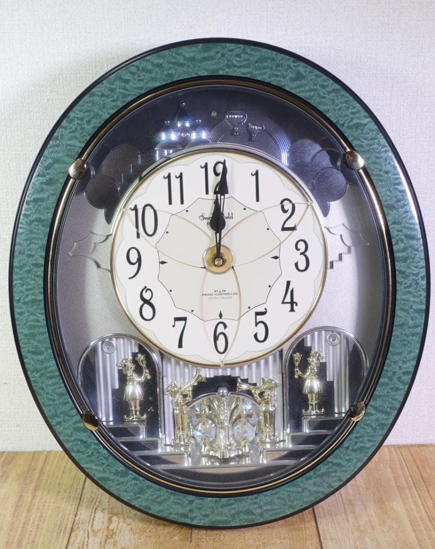 RHYTHM スモールワールド からくり時計 4MN452RH 電波時計