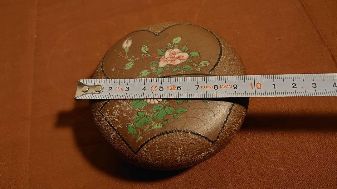 古玩　粉彩　華の図　蔵出し　香合　蓋物　アンティーク香合　１客