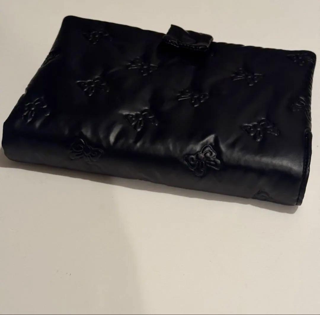 バインダーカバー　ブラック　リボン　A6 韓国　貯金