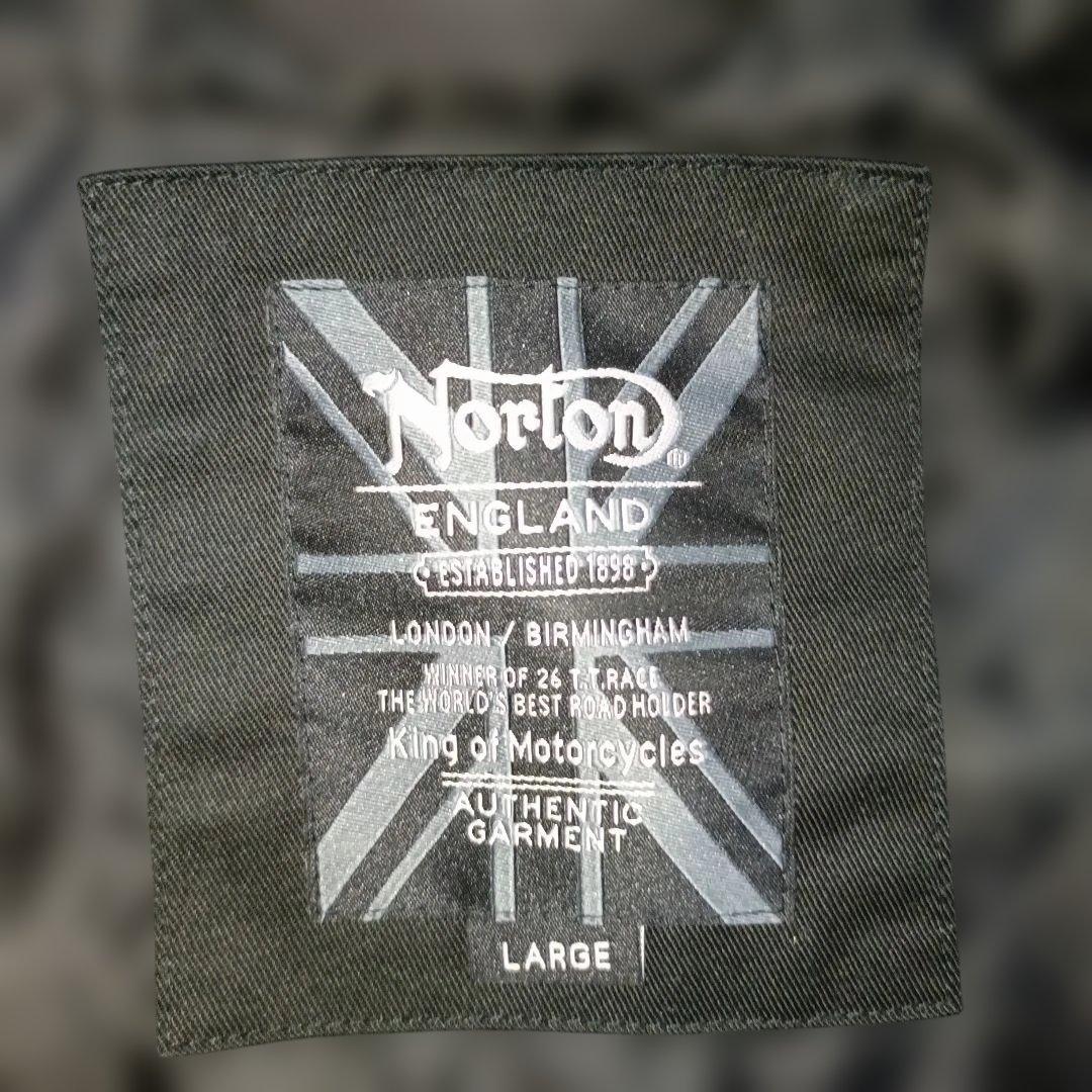 極美品 Norton ノートン ライダースジャケット 刺繍 ワッペン バイク L
