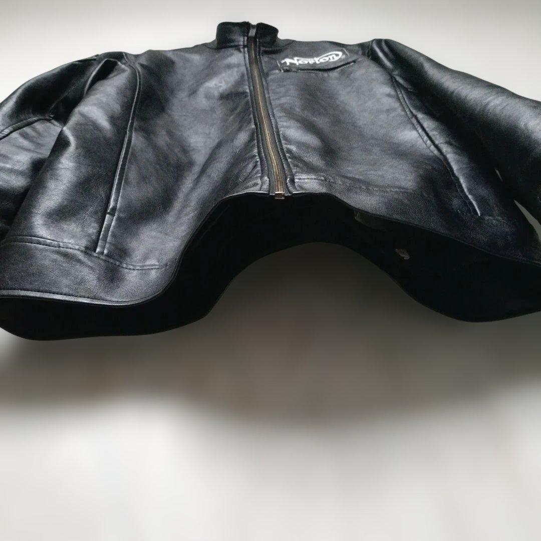 極美品 Norton ノートン ライダースジャケット 刺繍 ワッペン バイク L