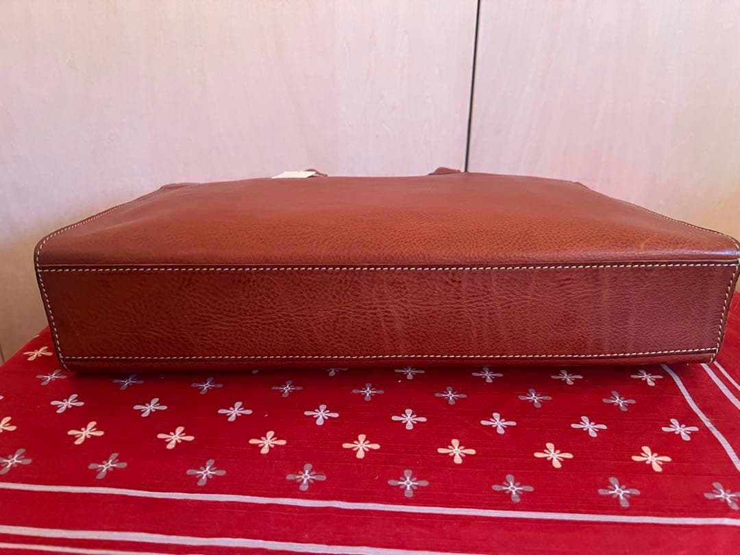 genten ブラウンレザー ビジネスバッグ