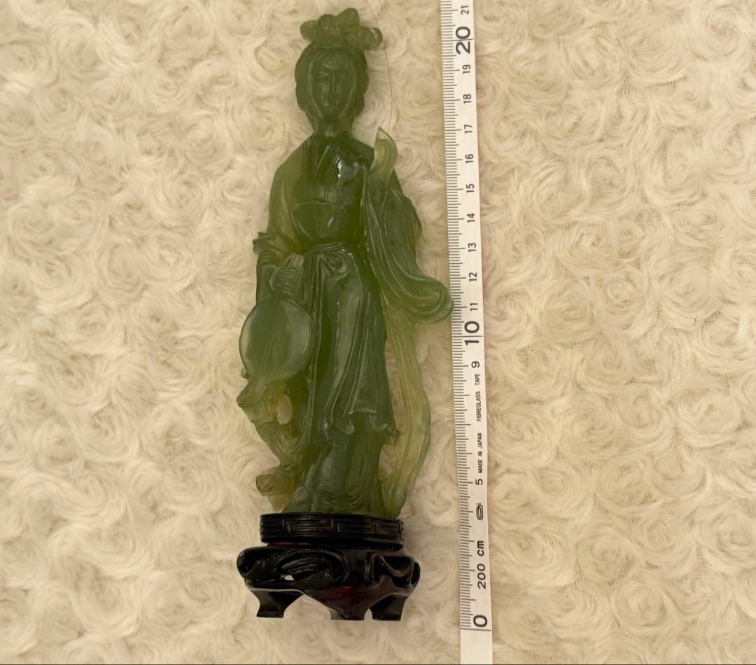 中国美術 翡翠？ 天女 置物 オブジェ インテリア