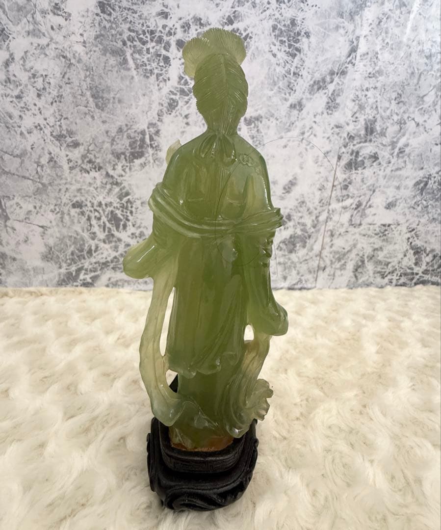 中国美術 翡翠？ 天女 置物 オブジェ インテリア