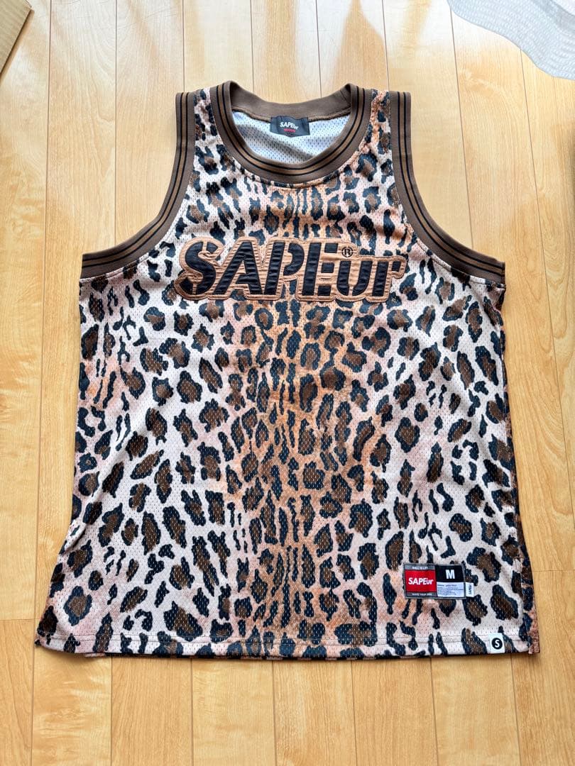 SAPEur® MESH BASKET TANKTOP ブラウンレオパード M