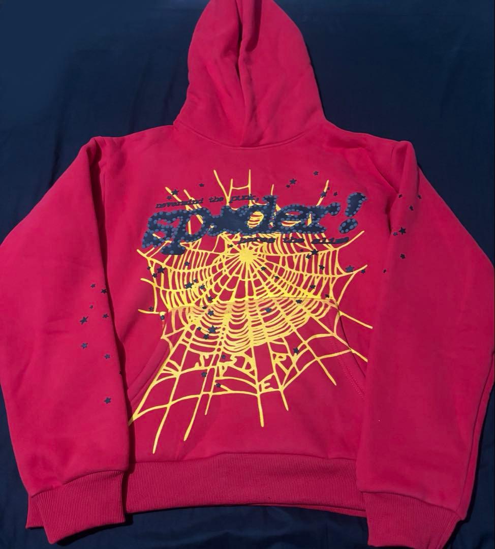 sp5der red ロゴ パーカー