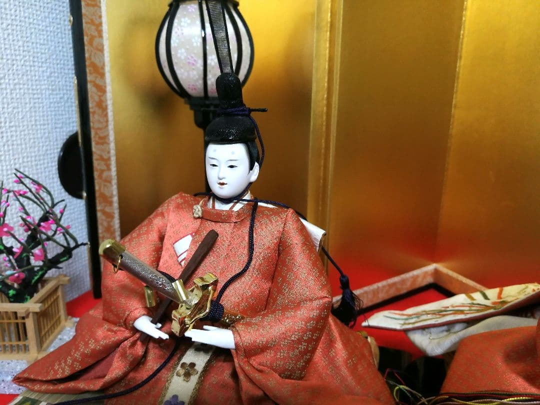 ひな人形セット 金屏風付き 雛人形 親王飾り