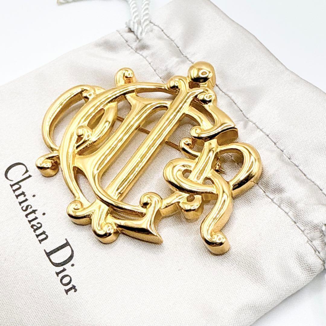 2769 Germany製極美品✨Dior　ブローチ　CD　ロゴ　刻印　大ぶり
