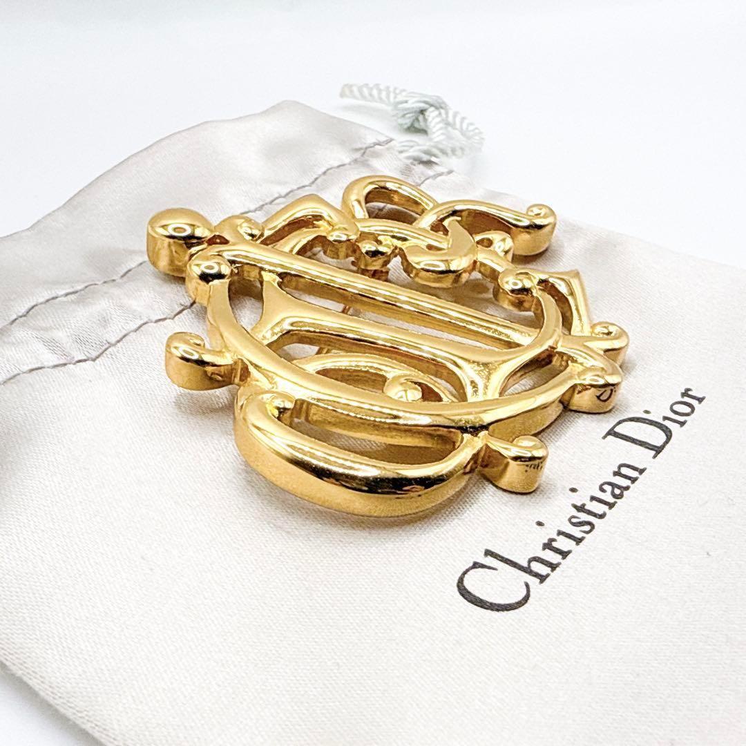 2769 Germany製極美品✨Dior　ブローチ　CD　ロゴ　刻印　大ぶり