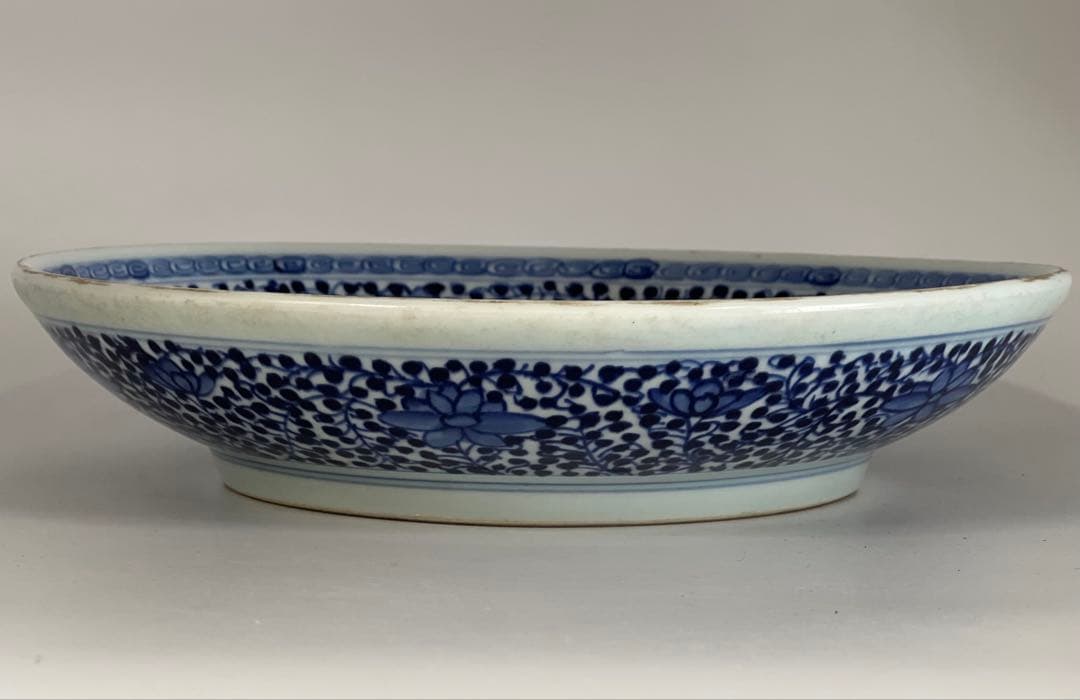 中国清時代　青花皿　直径 28.6㎝/西X-2