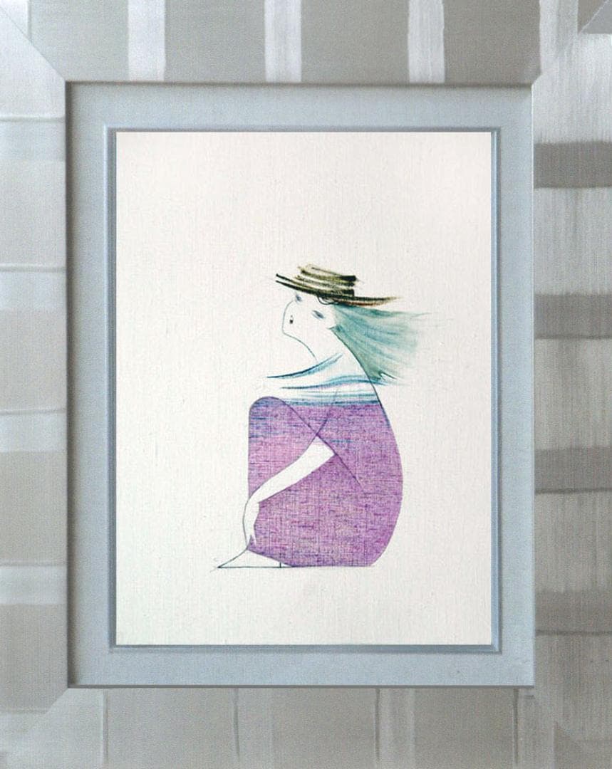 油絵 菅家令子 絵 絵画 インテリア 額付(黒) F4-080414 人物 女性