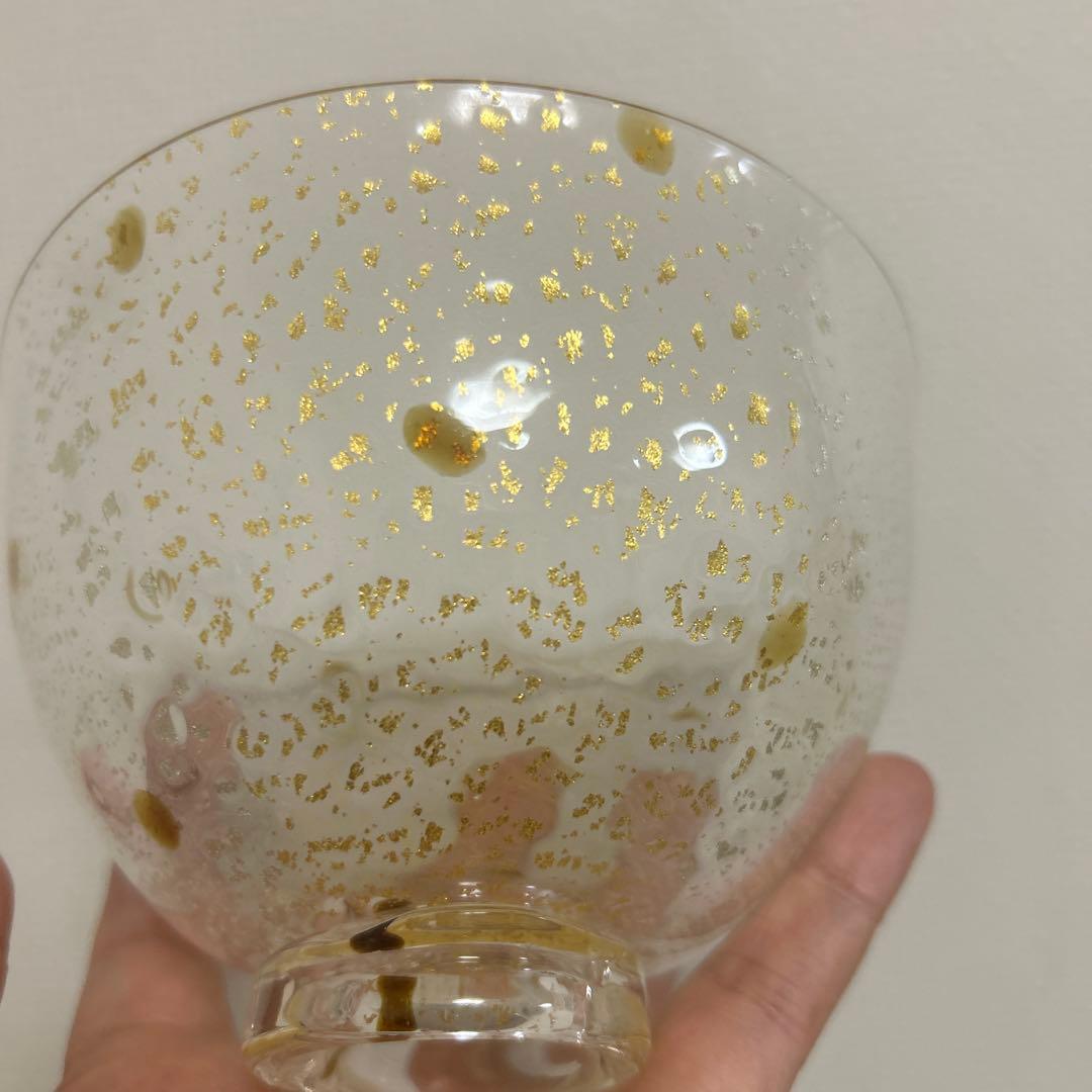 作家　ガラス作家　堀口幸子　金箔琥珀散 玻璃茶碗　茶道