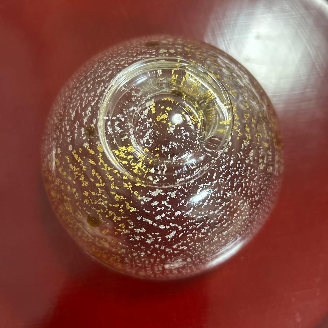 作家　ガラス作家　堀口幸子　金箔琥珀散 玻璃茶碗　茶道
