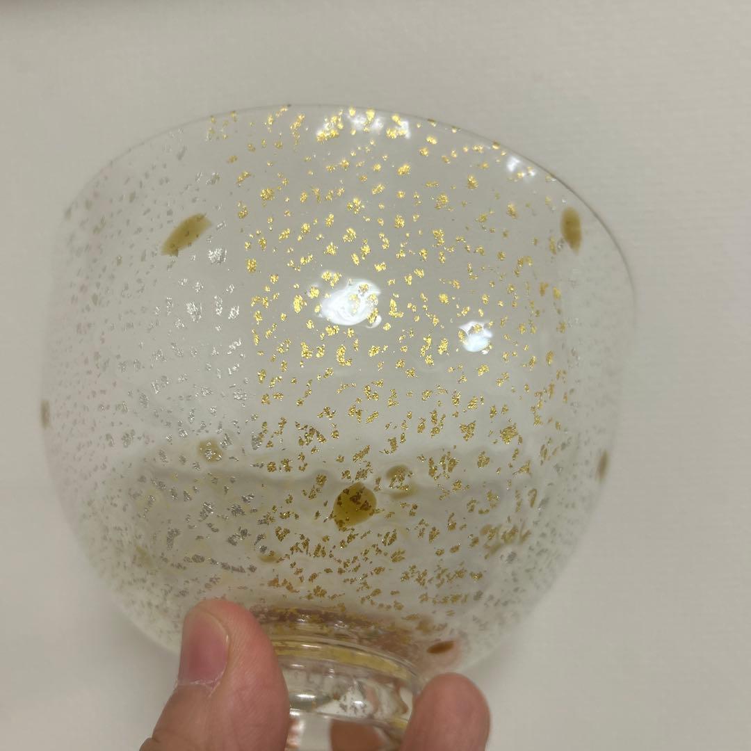 作家　ガラス作家　堀口幸子　金箔琥珀散 玻璃茶碗　茶道