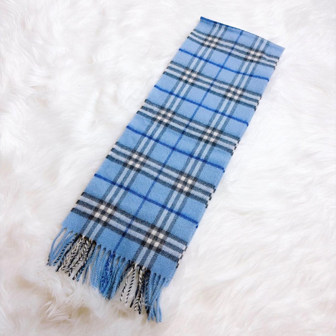 希少カラー　バーバリーロンドン　イギリス製　チェック柄　ウール　マフラー