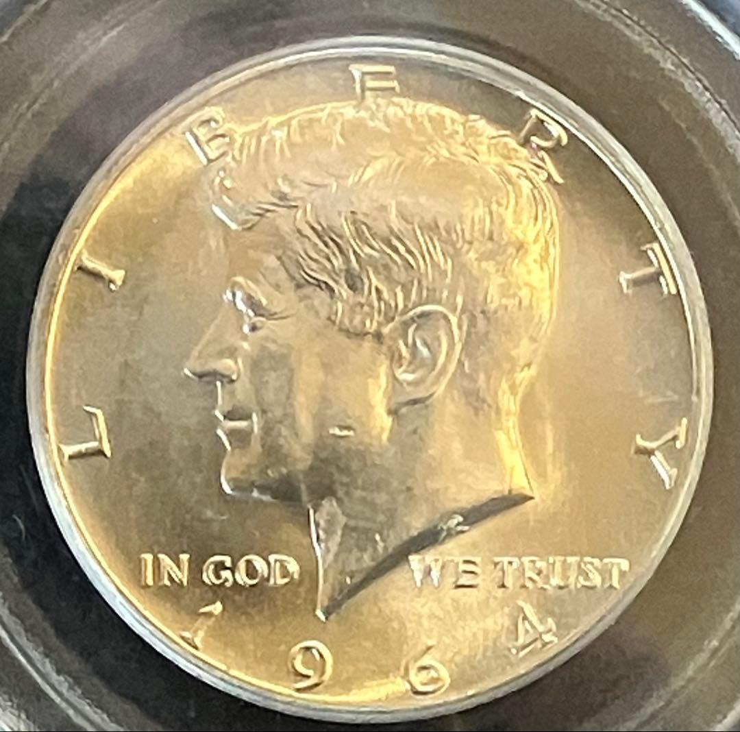 アメリカ 1964 ケネディ ハーフダラー 銀貨 PCGS MS65