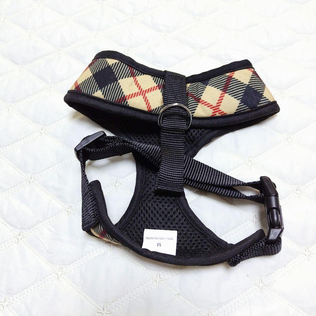 7*犬用 チェック柄 ハーネス M THAIN 犬 胴輪 通気 人気 胴輪 簡単