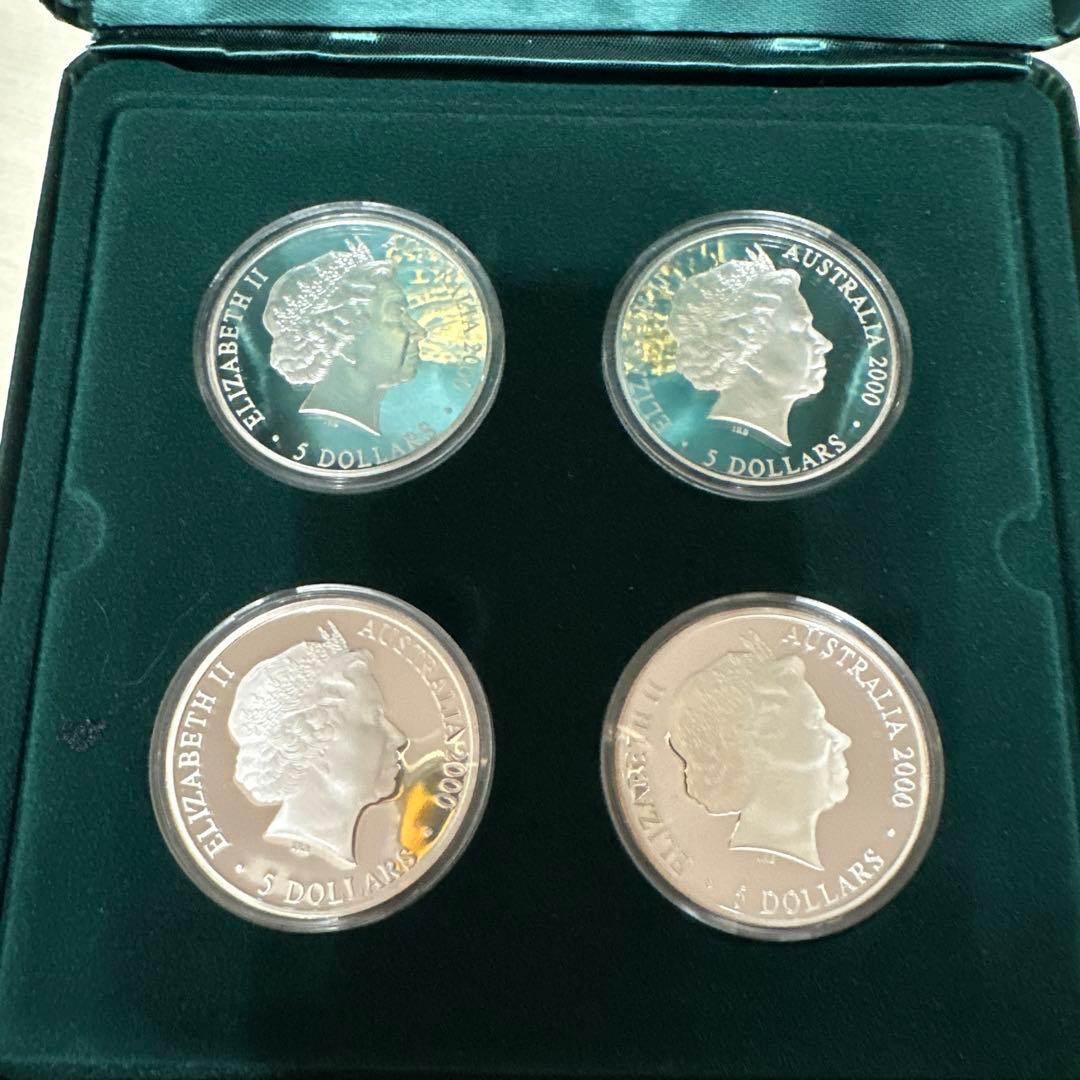 7月SALE☆2000年☆シドニーオリンピック☆公式記念☆5ドル銀貨4枚セット☆