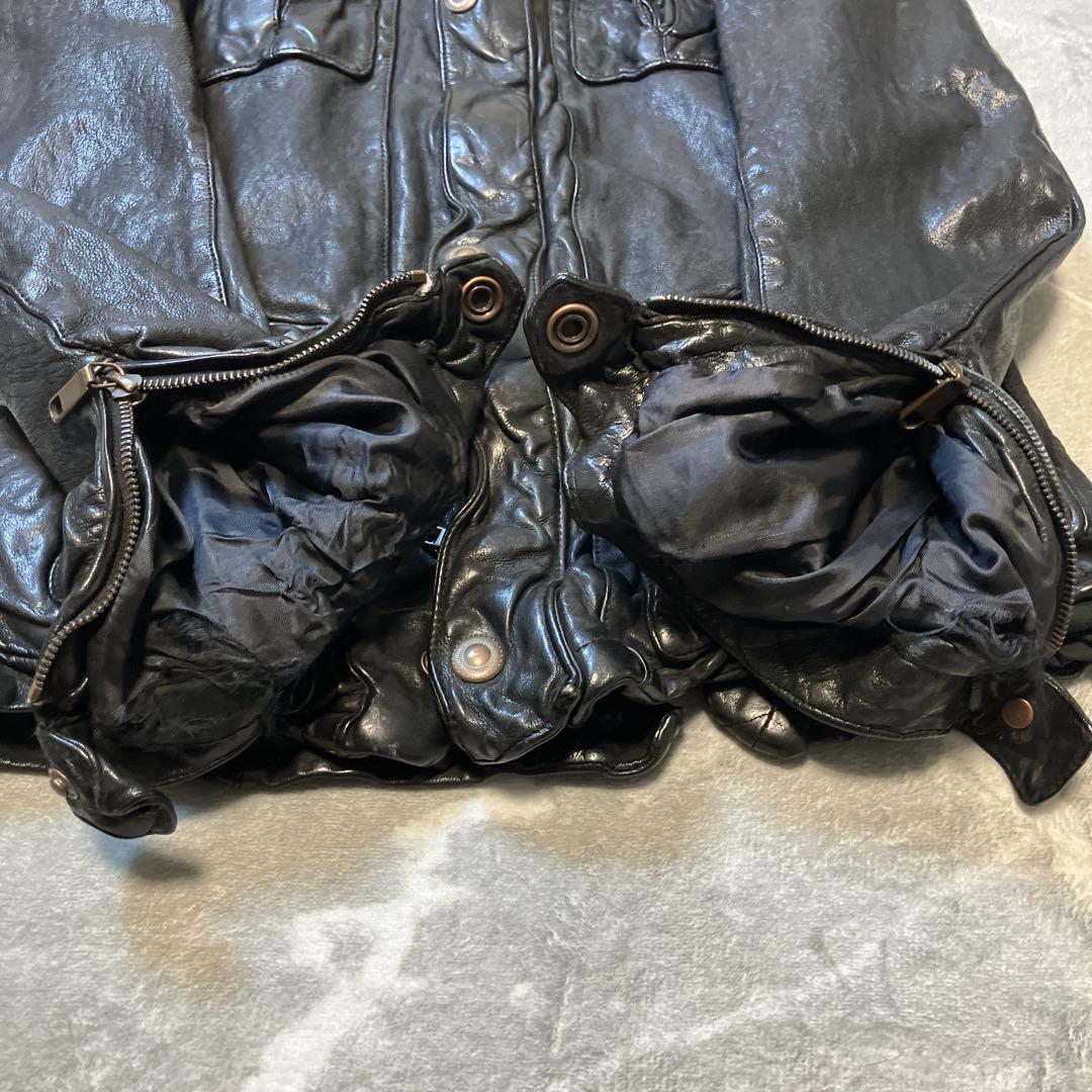 【希少】SANTACROCE バッファローレザー レザージャケット Sサイズ