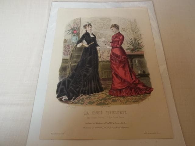 明治11 銅版画◆フランス ファッション誌『ラ・モード・イリュストレ』No.45